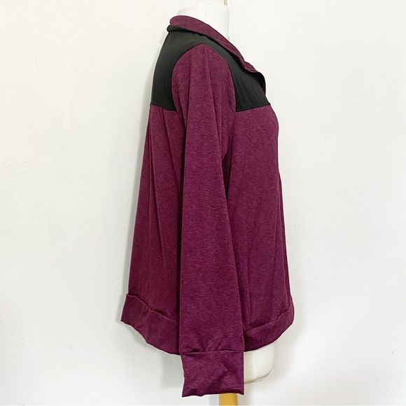 AVIA quarter zip collar color blocked medium weight sweat shirt thumb holes XL - Picture 5 of 9